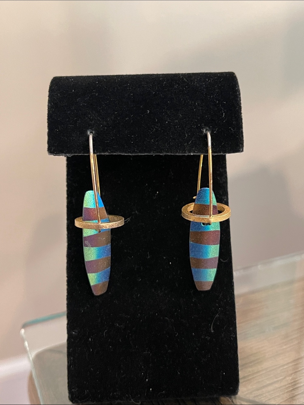 KEITH LEWIS STUDIO Halo Earrings 2025 Niobium Stripes